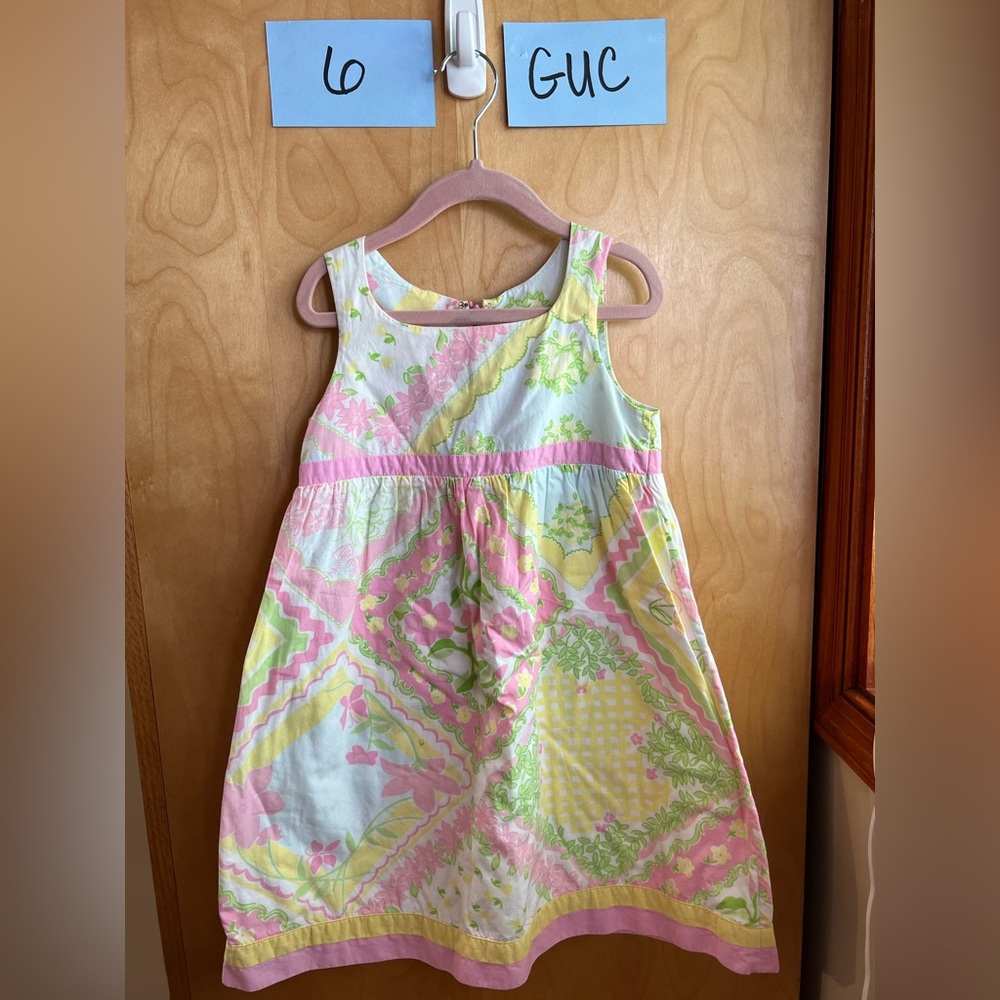 Lilly Pulitzer girls sleeveless dress, guc, white tag